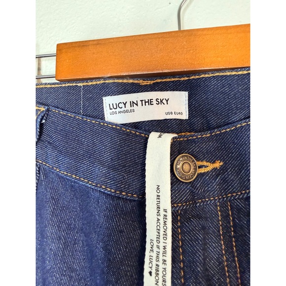 Lucy in the Sky Denim - Lucy In The Sky Wide Leg Denim Jeans Indigo Blue High Waist Size 8 EU 40